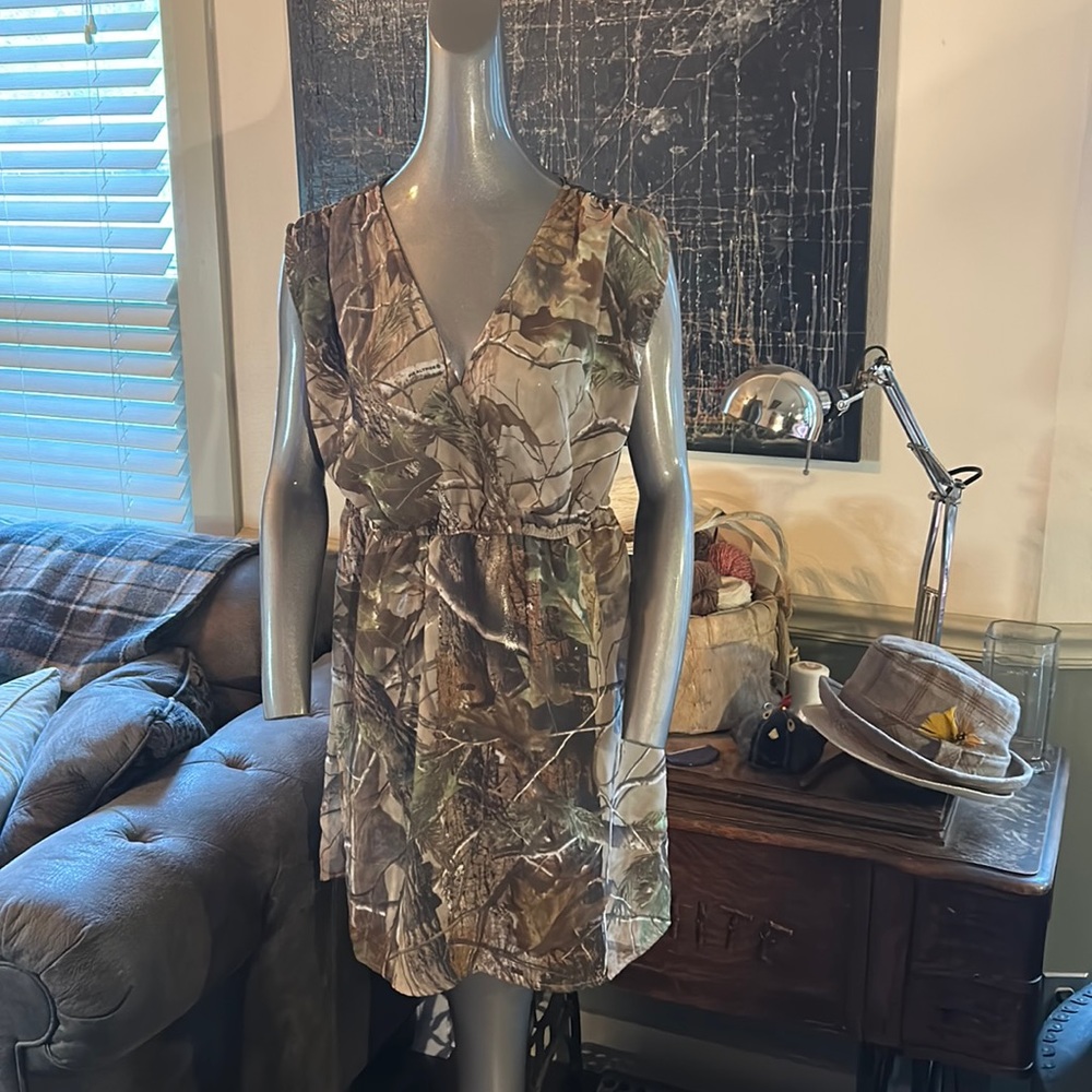 Realtree Camouflage Sheer Cross Bust Dress